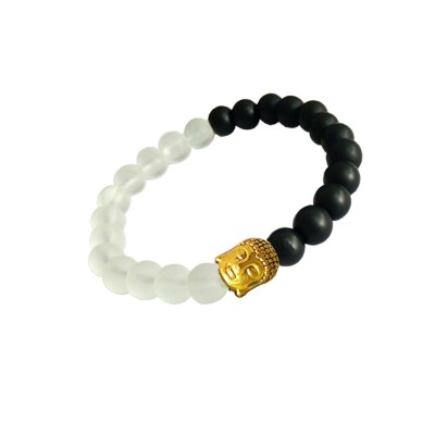 Buddha Face Black Onyx Crystal beads Bracelet